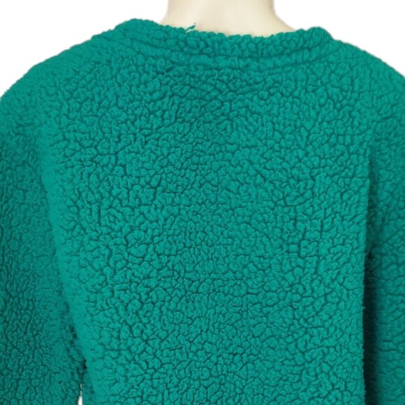 Wallflower Christmas Holiday Sweater Juniors Size Medium Green Sherpa Winter - Picture 9 of 12